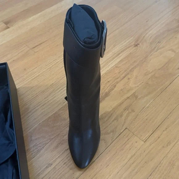 Yves Saint Laurent Joplin 105 Boots Booties Nero Baby Horse Block Heel Black - Picture 4 of 15